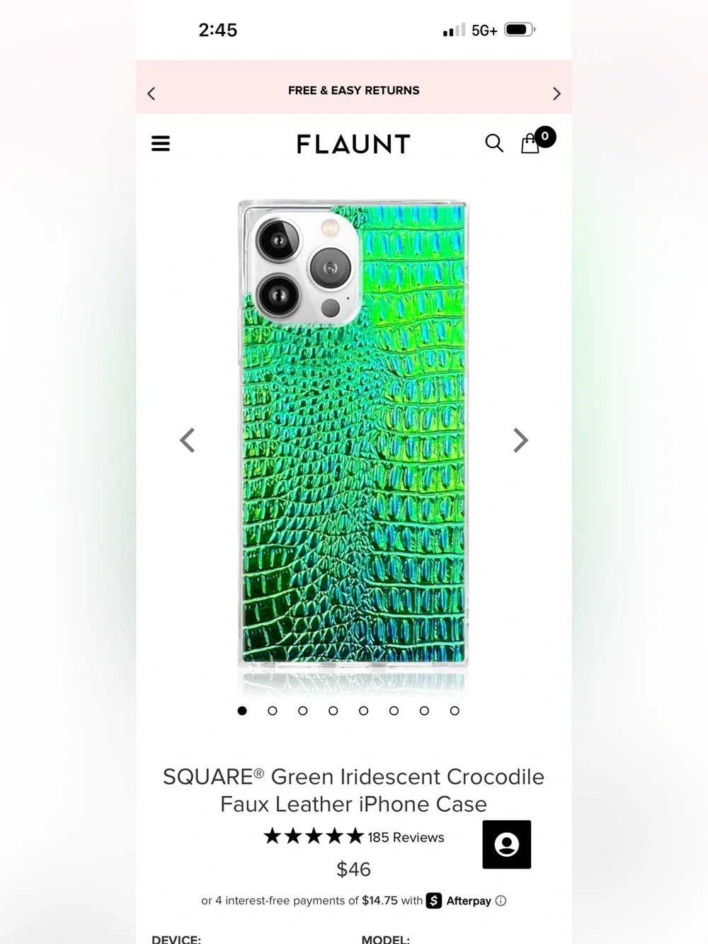 Iridescent Blue-Green Croc-Texture Flaunt iphone 15 pro max case